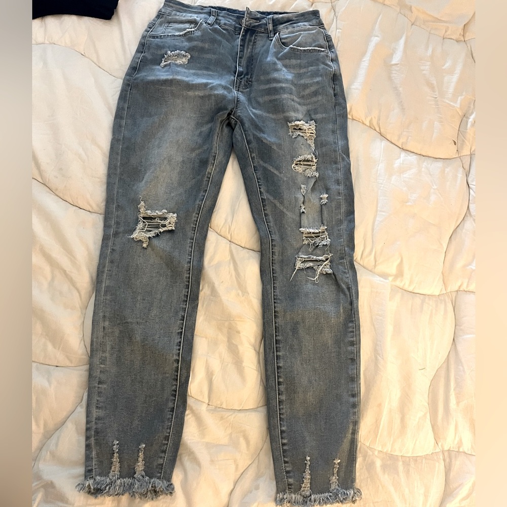 Fitted thin stretchy jeans